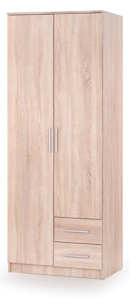 Gardróbszekrény Cirveso 112, Laminált forgácslap, 205x80x52cm, Sonoma tölgy