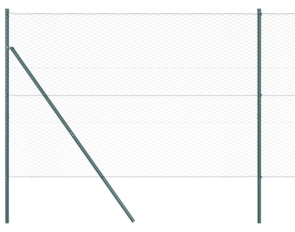 VidaXL Hatszögletű kerítés talajrögzítő 50 x 1,6 m PVC-bevonatos acél