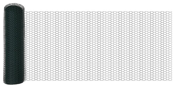 VidaXL Hatszögletű kerítés talajrögzítő 100 x 0,8 m PVC-bevonatos acél