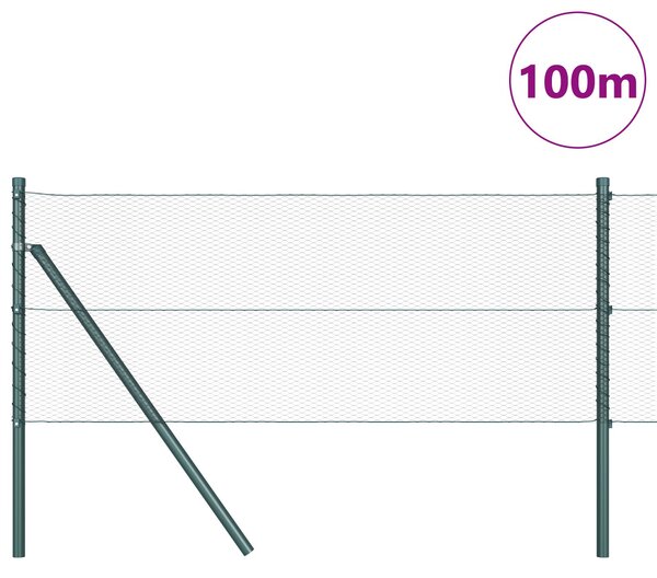 VidaXL Hatszögletű kerítés talajrögzítő 100 x 0,8 m PVC-bevonatos acél