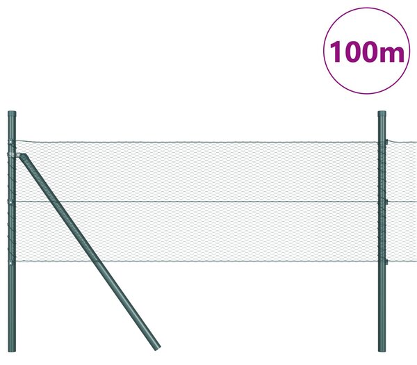 VidaXL Hatszögletű kerítés talajrögzítő 100 x 0,5 m PVC-bevonatos acél