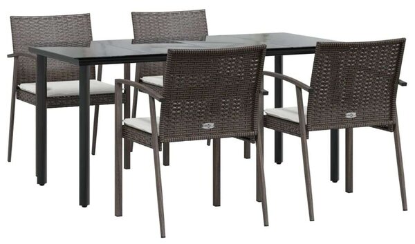 Polyrattan Kerti Étkezőgarnitúra - 5 részes