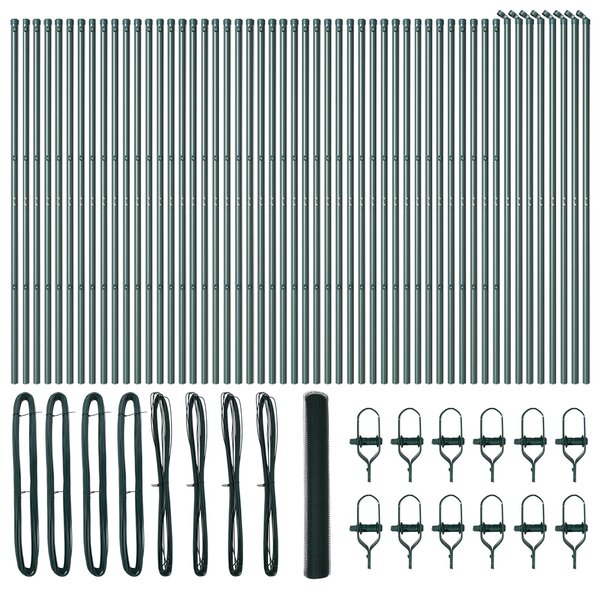 VidaXL Hatszögletű kerítés talajrögzítő 100 x 1,2 m PVC-bevonatos acél