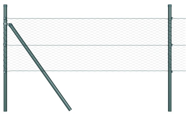 VidaXL Hatszögletű kerítés talajrögzítő 100 x 0,4 m PVC-bevonatos acél