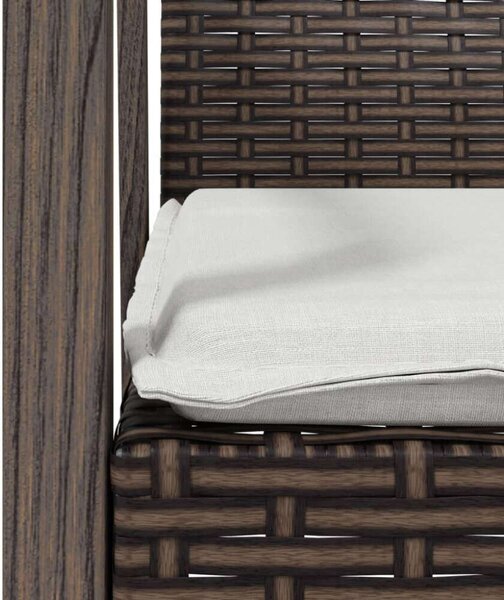 VidaXL 5-részes polyrattan és acél kerti étkezőgarnitúra párnával