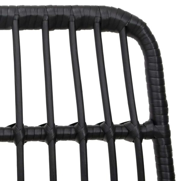 VidaXL 5 részes fekete polyrattan kerti étkezőgarnitúra