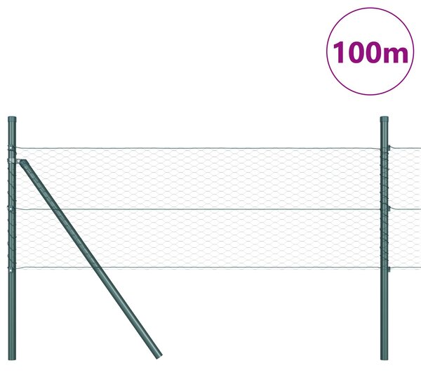 VidaXL Hatszögletű kerítés talajrögzítő 100 x 0,4 m PVC-bevonatos acél