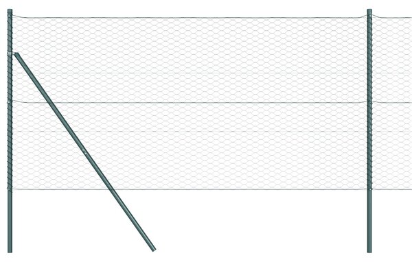 VidaXL Hatszögletű kerítés talajrögzítő 100 x 1,4 m PVC-bevonatos acél