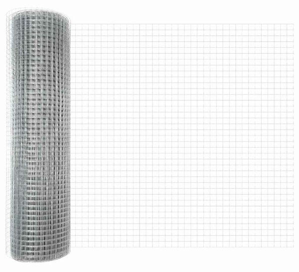 VidaXL Hegesztett dróthálós kerítés talaj rögzítés 50 x 0,4 m Ezüst