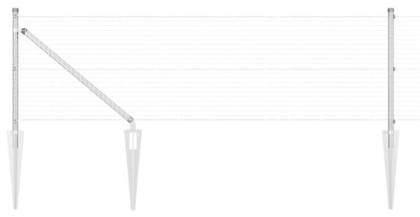 VidaXL Kerítés oszlopokkal Ezüst 0.4 x 100 m Acél