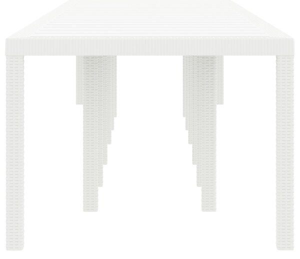 VidaXL Kerti Asztal Fehér 400x100x73 cm Poli Rattan