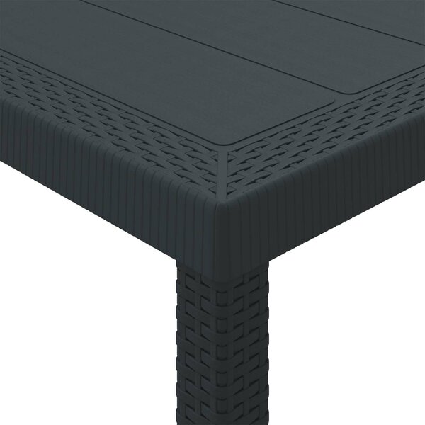 VidaXL Kerti Asztal Antracit 100 x 100 x 73 cm polirattan