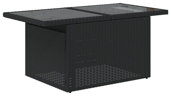 8 darabos kertiszófakészlet párnákkal Fekete Poly Rattan