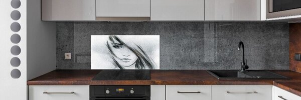 Konyhai fali panel Portré, nő