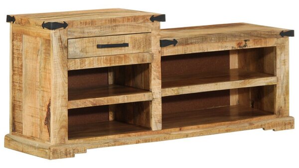 VidaXL Cipőpad 110x35x50 cm Tömör durva fa mangó