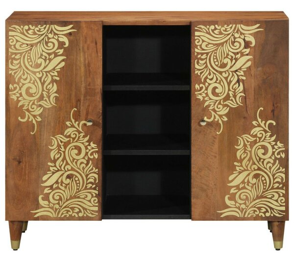 VidaXL Oldalszekrény 90x33x75 cm Tömör Mangófából