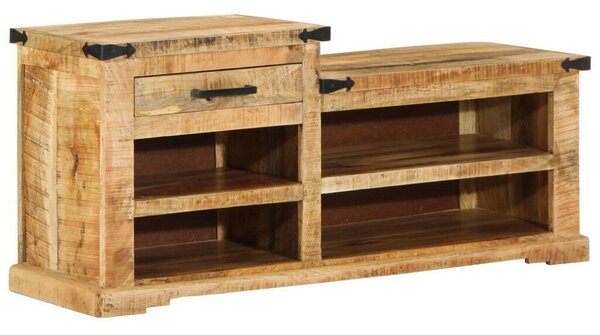 VidaXL Cipőpad 110x35x50 cm Tömör durva fa mangó