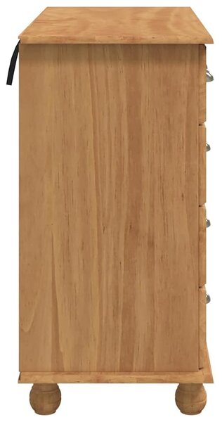 VidaXL Fiókos Szekrény ASKIM Barna 91 x 40 x 79 cm Tömör fenyőfa