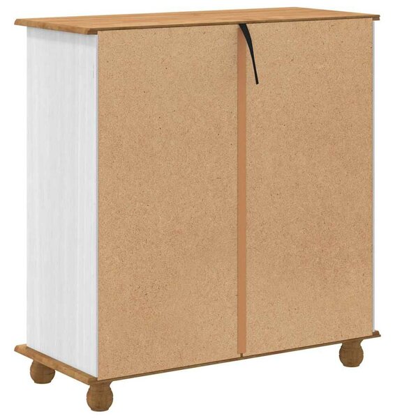 VidaXL Fiókos Szekrény ASKIM Fehér 91 x 40 x 95.5 cm Tömör fenyőfa