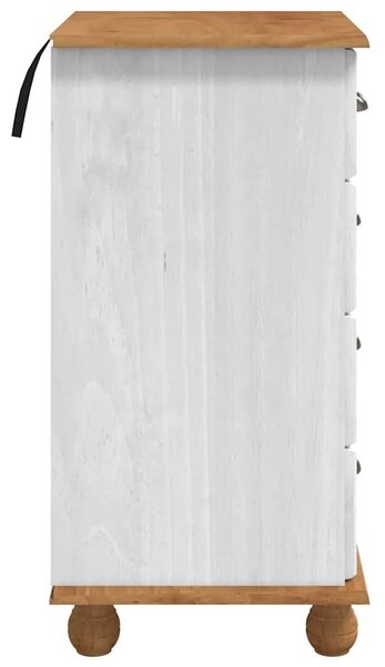 VidaXL Fiókos Szekrény ASKIM Fehér 45.8 x 40 x 79 cm Tömör fenyőfa