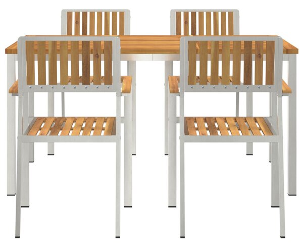 VidaXL Kert étkező szett 5 pcs Barna tömör akácfa