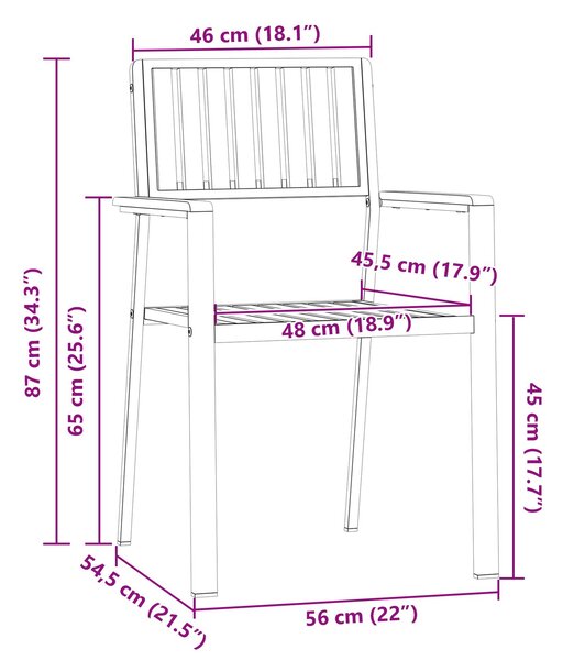 VidaXL Kert étkező szett 5 pcs Barna tömör akácfa