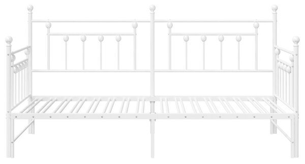 VidaXL Napágy Kerettel és Ágytartóval 90x190 cm, Acél, Fehér