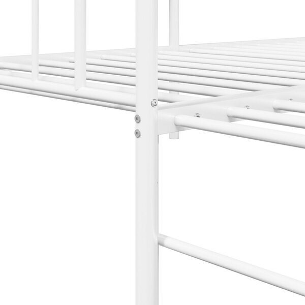 VidaXL Napágy Kerettel és Ágytartóval 90x190 cm, Acél, Fehér