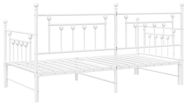 VidaXL Napágy Kerettel és Ágytartóval 90x190 cm, Acél, Fehér