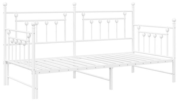 VidaXL Napágy Kerettel és Ágytartóval 90x190 cm, Acél, Fehér