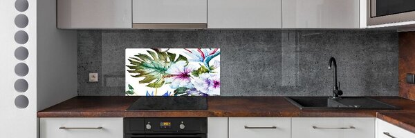 Konyhai hátfalpanel Hawaii virágok