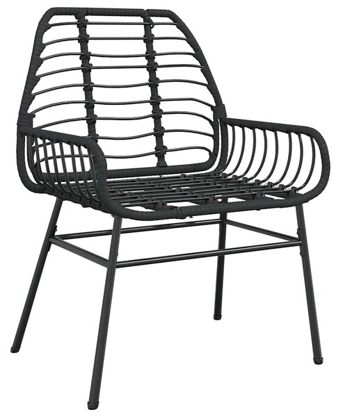 5 részes fekete polyrattan üveg kerti étkezőgarnitúra