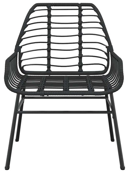 5 részes fekete polyrattan üveg kerti étkezőgarnitúra