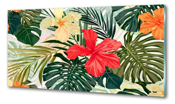 Konyhai hátfalpanel Hawaii virágok