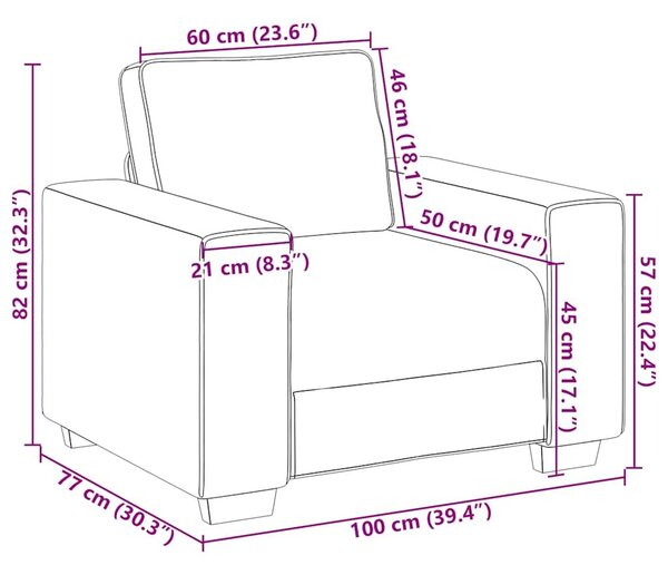 VidaXL krém bársony kanapéfotel 60 cm