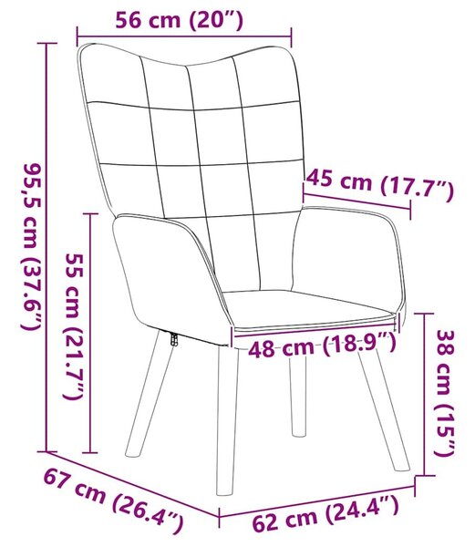 VidaXL Pihenőszék Világosszürke 62 x 67 x 95.5 cm szövet