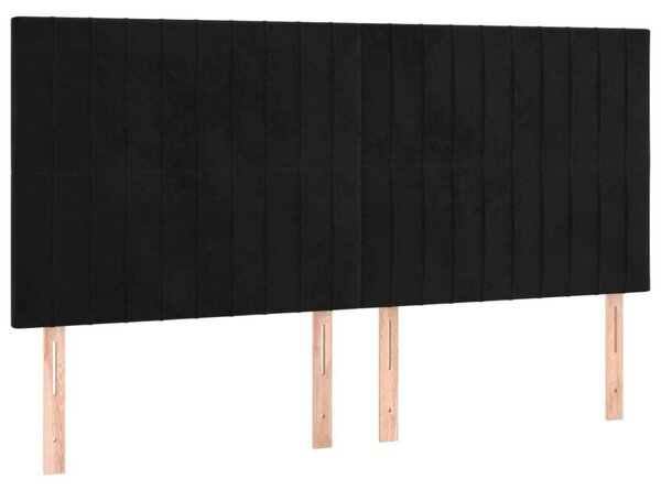 VidaXL 4 db fekete bársony fejtámla 90x5x78/88 cm