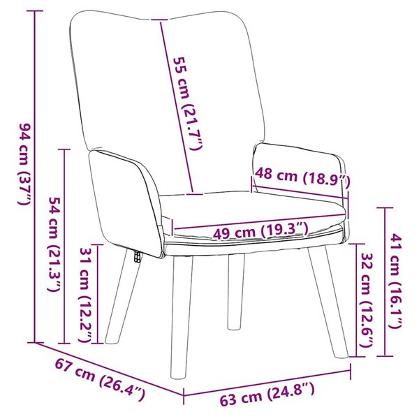 VidaXL Pihenőszék Kék 63 x 67 x 94 cm szövet