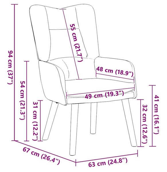 VidaXL karosszék Türkiz 63 x 67 x 94 cm Bársony