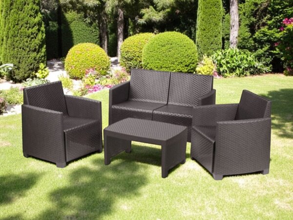 LIPARI rattan kerti bútor szett – antracit