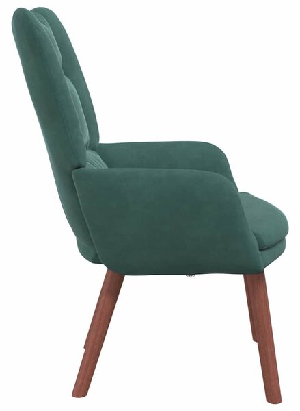 VidaXL Pihenőszék Sötétzöld 63 x 67 x 94 cm Bársony