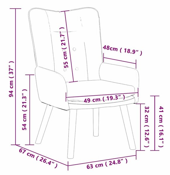 VidaXL Pihenőszék Sötétzöld 63 x 67 x 94 cm szövet