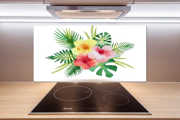 Konyhai hátfalpanel Hawaii virágok