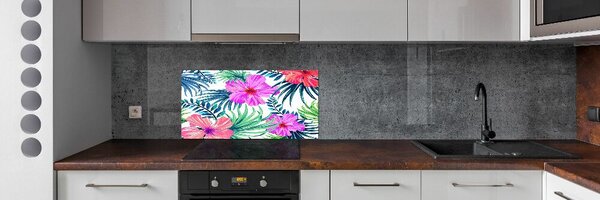 Konyhai hátfalpanel Hawaii virágok