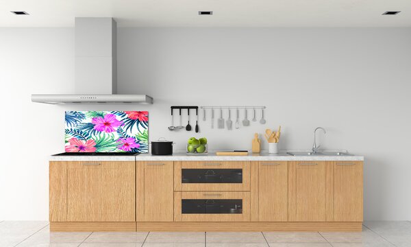 Konyhai hátfalpanel Hawaii virágok