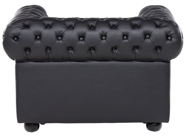 Fotel CHESTERFIELD Bőr Fekete