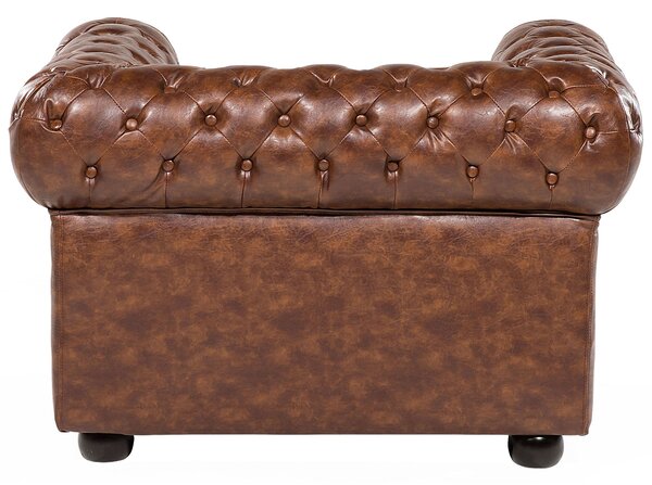 Fotel CHESTERFIELD Műbőr Aranybarna