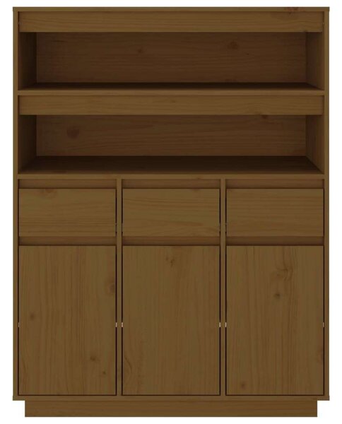 VidaXL Tömör Fenyőfa Magasszekrény - Mézbarna - 89x40x116,5 cm