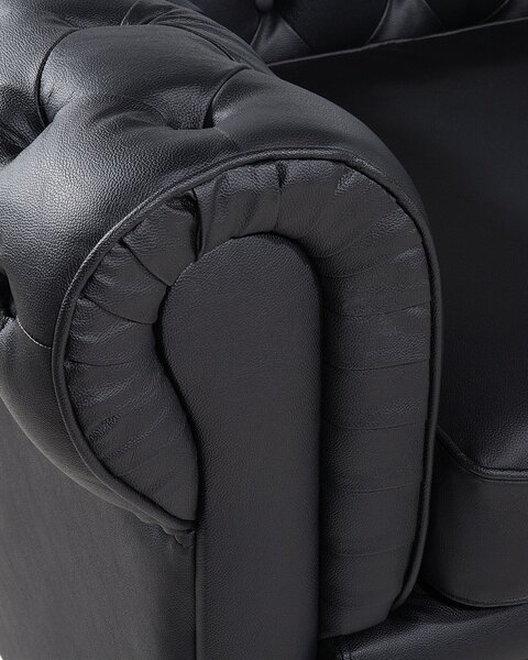 Fotel CHESTERFIELD Bőr Fekete
