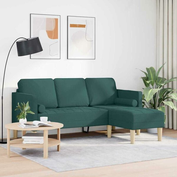 VidaXL Kanapé Szett Sötétzöld 173 x 131 x 67 cm szövet